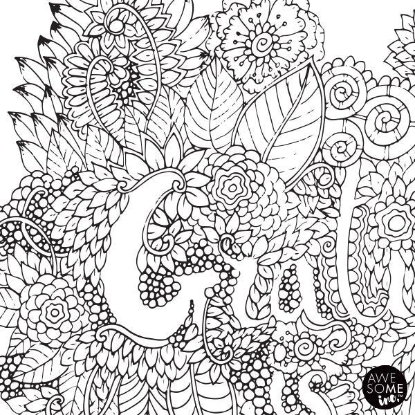 Gratitude Is The Vitamin For The Soul - Colouring In Poster - Printable (PDF)