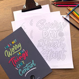 Positive affirmation colouring pages